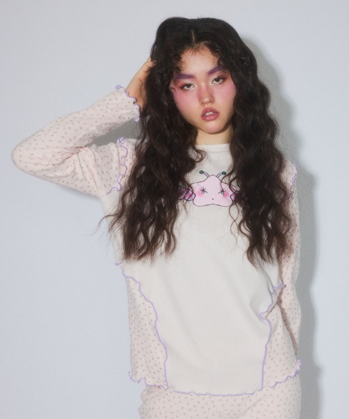 Candy Stripper（キャンディストリッパー）の「LITTLE STAR LAYERED トップス（Tシャツ/カットソー・レディース・ライトブルー/アイボリー/ピンク/ヘザーグレー・FREE）」の5枚目の写真