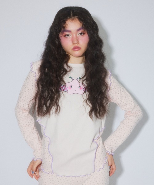 Candy Stripper（キャンディストリッパー）の「LITTLE STAR LAYERED トップス（Tシャツ/カットソー・レディース・ライトブルー/アイボリー/ピンク/ヘザーグレー・FREE）」の6枚目の写真