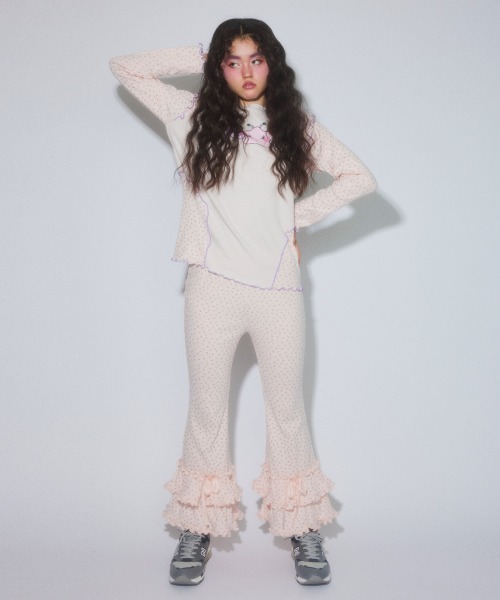 Candy Stripper（キャンディストリッパー）の「LITTLE STAR LAYERED トップス（Tシャツ/カットソー・レディース・ライトブルー/アイボリー/ピンク/ヘザーグレー・FREE）」の7枚目の写真