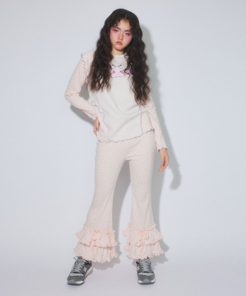 Candy Stripper（キャンディストリッパー）の「LITTLE STAR LAYERED トップス（Tシャツ/カットソー・レディース・ライトブルー/アイボリー/ピンク/ヘザーグレー・FREE）」の8枚目の写真