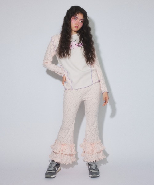 Candy Stripper（キャンディストリッパー）の「LITTLE STAR LAYERED トップス（Tシャツ/カットソー・レディース・ライトブルー/アイボリー/ピンク/ヘザーグレー・FREE）」の9枚目の写真