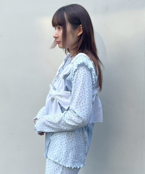 Candy Stripper（キャンディストリッパー）の「LITTLE STAR LAYERED トップス（Tシャツ/カットソー・レディース・ライトブルー/アイボリー/ピンク/ヘザーグレー・FREE）」の13枚目の写真