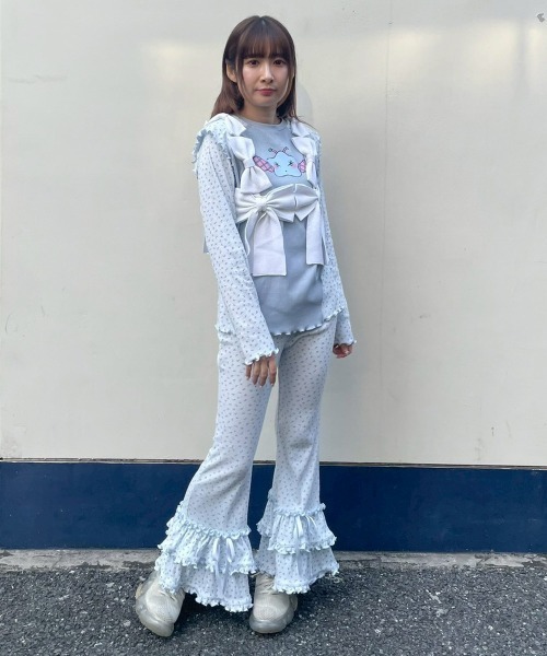 Candy Stripper（キャンディストリッパー）の「LITTLE STAR LAYERED トップス（Tシャツ/カットソー・レディース・ライトブルー/アイボリー/ピンク/ヘザーグレー・FREE）」の14枚目の写真