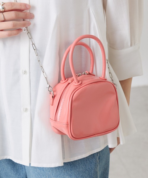 COLLAGE GALLARDAGALANTE（コラージュガリャルダガランテ）の「トラペゾイドバッグ（ショルダーバッグ・レディース・イエロー/ピンク・FREE）」の2枚目の写真