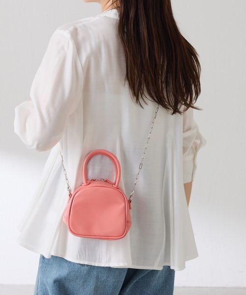 COLLAGE GALLARDAGALANTE（コラージュガリャルダガランテ）の「トラペゾイドバッグ（ショルダーバッグ・レディース・イエロー/ピンク・FREE）」の5枚目の写真