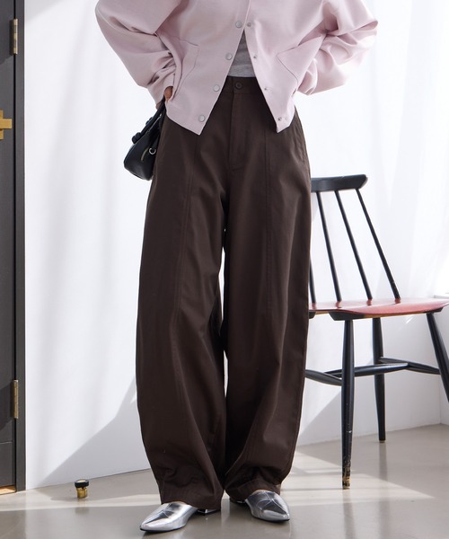 THE CRAFT CREW PRODUCTS（ザクラフトクループロダクツ）の「バックツイルカーブパンツ【THE CRAFT CREW PRODUCTS】（チノパンツ・レディース・ネイビー/カーキ/ベージュ/ブラック/ブラウン・M/L/S）」の3枚目の写真