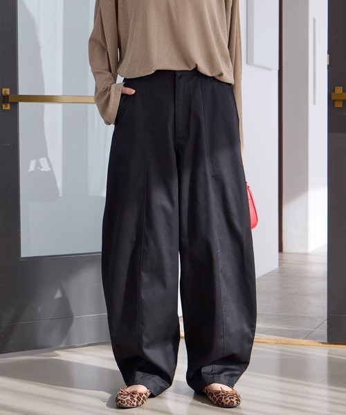 THE CRAFT CREW PRODUCTS（ザクラフトクループロダクツ）の「バックツイルカーブパンツ【THE CRAFT CREW PRODUCTS】（チノパンツ・レディース・ネイビー/カーキ/ベージュ/ブラック/ブラウン・M/L/S）」の2枚目の写真