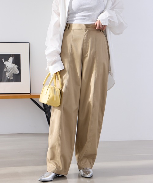 THE CRAFT CREW PRODUCTS（ザクラフトクループロダクツ）の「バックツイルカーブパンツ【THE CRAFT CREW PRODUCTS】（チノパンツ・レディース・ネイビー/カーキ/ベージュ/ブラック/ブラウン・M/L/S）」の8枚目の写真