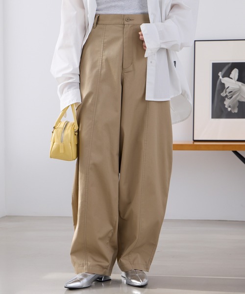 THE CRAFT CREW PRODUCTS（ザクラフトクループロダクツ）の「バックツイルカーブパンツ【THE CRAFT CREW PRODUCTS】（チノパンツ・レディース・ネイビー/カーキ/ベージュ/ブラック/ブラウン・M/L/S）」の10枚目の写真