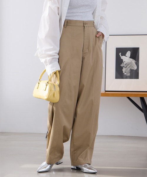 THE CRAFT CREW PRODUCTS（ザクラフトクループロダクツ）の「バックツイルカーブパンツ【THE CRAFT CREW PRODUCTS】（チノパンツ・レディース・ネイビー/カーキ/ベージュ/ブラック/ブラウン・M/L/S）」の14枚目の写真