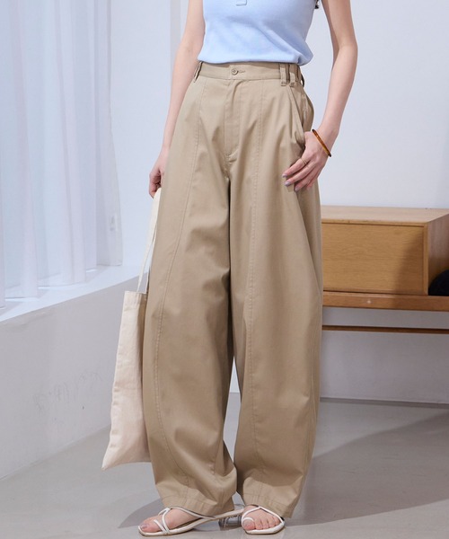 THE CRAFT CREW PRODUCTS（ザクラフトクループロダクツ）の「バックツイルカーブパンツ〈マシンウォッシャブル〉【THE CRAFT CREW PRODUCTS】（チノパンツ・レディース・ネイビー/カーキ/ベージュ/ブラック/ブラウン・M/L/S）」の17枚目の写真