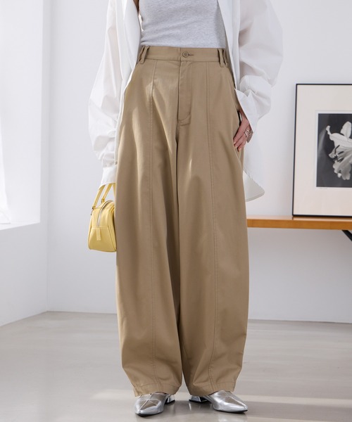 THE CRAFT CREW PRODUCTS（ザクラフトクループロダクツ）の「バックツイルカーブパンツ【THE CRAFT CREW PRODUCTS】（チノパンツ・レディース・ネイビー/カーキ/ベージュ/ブラック/ブラウン・M/L/S）」の19枚目の写真