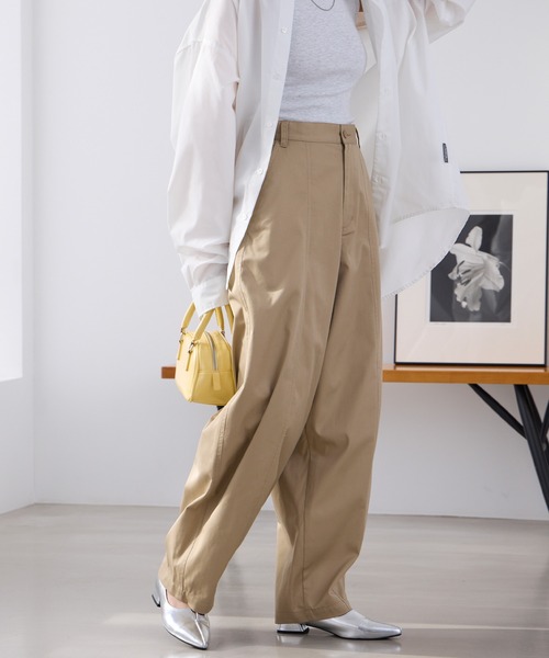 THE CRAFT CREW PRODUCTS（ザクラフトクループロダクツ）の「バックツイルカーブパンツ【THE CRAFT CREW PRODUCTS】（チノパンツ・レディース・ネイビー/カーキ/ベージュ/ブラック/ブラウン・M/L/S）」の20枚目の写真