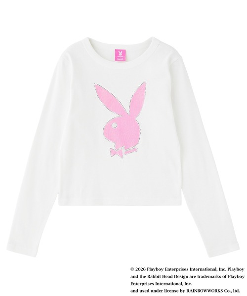 PLAYBOY（プレイボーイ）の「PLAYBOY × X-girl L/S BABY TEE（Tシャツ/カットソー・レディース・ホワイト/ブラック・ONE SIZE）」の11枚目の写真