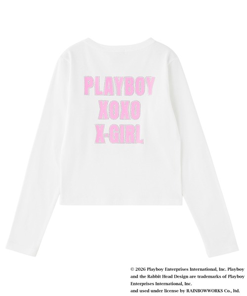 PLAYBOY（プレイボーイ）の「PLAYBOY × X-girl L/S BABY TEE（Tシャツ/カットソー・レディース・ホワイト/ブラック・ONE SIZE）」の10枚目の写真