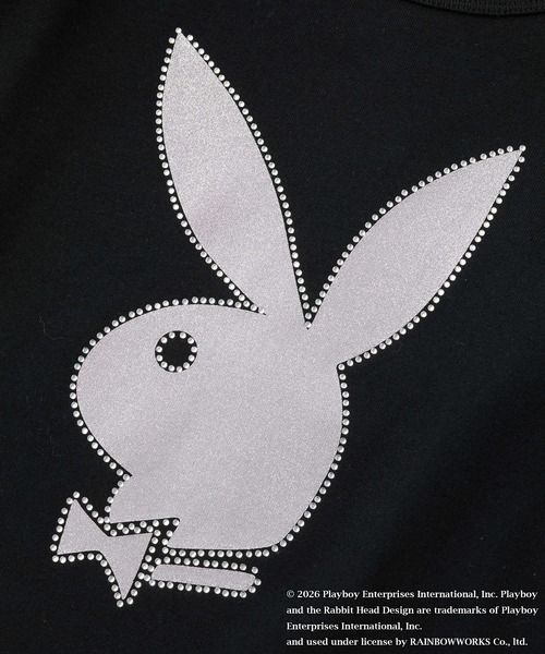 PLAYBOY（プレイボーイ）の「PLAYBOY × X-girl L/S BABY TEE（Tシャツ/カットソー・レディース・ホワイト/ブラック・ONE SIZE）」の7枚目の写真