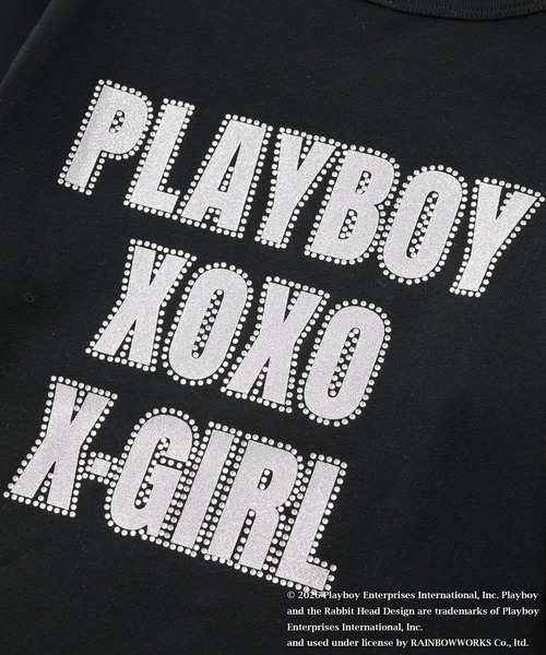 PLAYBOY（プレイボーイ）の「PLAYBOY × X-girl L/S BABY TEE（Tシャツ/カットソー・レディース・ホワイト/ブラック・ONE SIZE）」の6枚目の写真