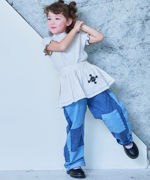 MARKEY'S（マーキーズ）の「ローンクロスステッチポイントスカート（スカート・キッズ・ホワイト/ブラック・L/M）」の5枚目の写真