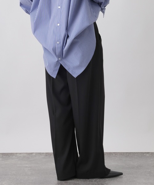 studio CLIP（スタディオクリップ）の「《ウタオ》セットアップパンツ（スラックス・レディース・サンドグレー/ブラック・LARGE/MEDIUM）」の10枚目の写真