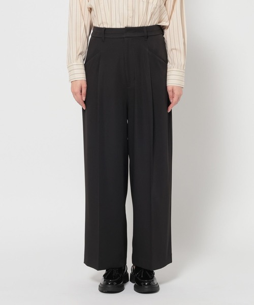 studio CLIP（スタディオクリップ）の「《ウタオ》セットアップパンツ（スラックス・レディース・サンドグレー/ブラック・LARGE/MEDIUM）」の11枚目の写真