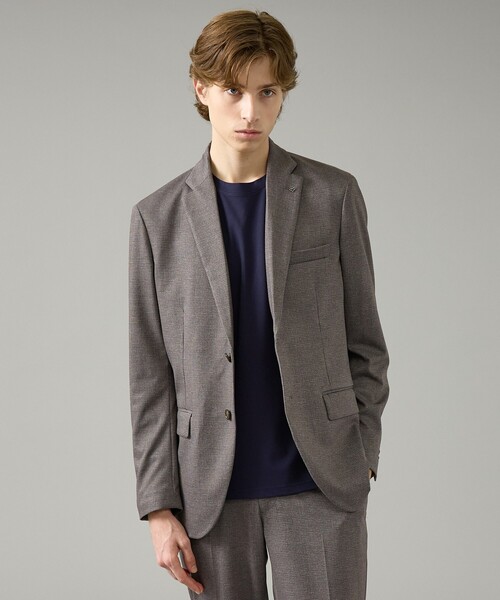 ABAHOUSE(アバハウス)の「【セットアップ対応】チェック柄 ライトポンチ ジャケット / FLEX JACKET / ストレッチ 手洗い可(セットアップ・メンズ・グレイッシュベージュ/ダークネイビー/ベージュ・44/46/48/50)」の3枚目の写真