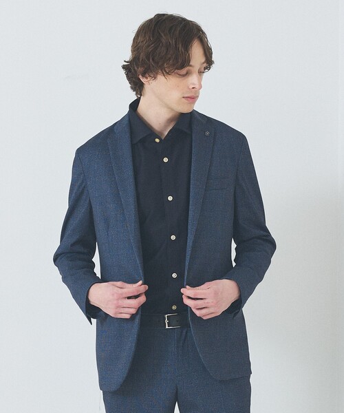 ABAHOUSE(アバハウス)の「【セットアップ対応】チェック柄 ライトポンチ ジャケット / FLEX JACKET / ストレッチ 手洗い可(セットアップ・メンズ・グレイッシュベージュ/ダークネイビー/ベージュ・44/46/48/50)」の1枚目の写真