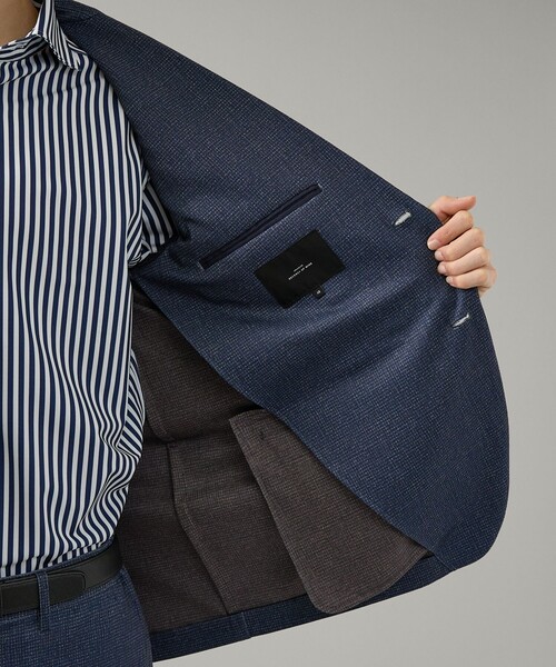 ABAHOUSE(アバハウス)の「【セットアップ対応】チェック柄 ライトポンチ ジャケット / FLEX JACKET / ストレッチ 手洗い可(セットアップ・メンズ・グレイッシュベージュ/ダークネイビー/ベージュ・44/46/48/50)」の18枚目の写真