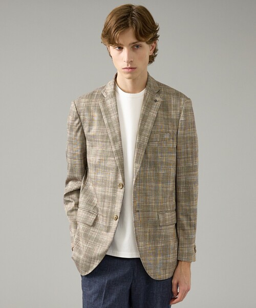 ABAHOUSE(アバハウス)の「【セットアップ対応】チェック柄 ライトポンチ ジャケット / FLEX JACKET / ストレッチ 手洗い可(セットアップ・メンズ・グレイッシュベージュ/ダークネイビー/ベージュ・44/46/48/50)」の7枚目の写真