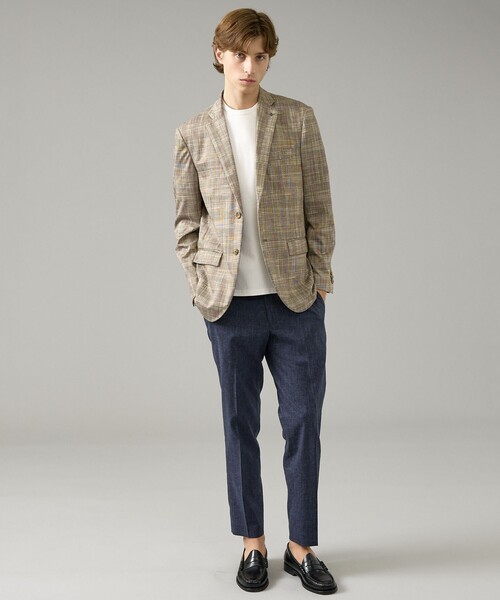 ABAHOUSE(アバハウス)の「【セットアップ対応】チェック柄 ライトポンチ ジャケット / FLEX JACKET / ストレッチ 手洗い可(セットアップ・メンズ・グレイッシュベージュ/ダークネイビー/ベージュ・44/46/48/50)」の8枚目の写真
