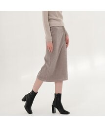 Corduroy Bending Skirt _Beige