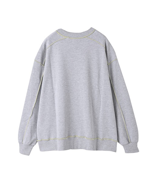 STYLE DELI(スタイルデリ)の「【BLK001】配色メローチュニックプルオーバー(スウェット・レディース・杢グレー/ブラック・FREE)」の21枚目の写真