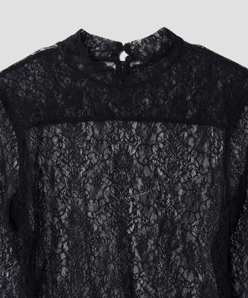 TTUDEMENT(トュードメント)の「HIGH NECK LACE SHEER TOP BLACK(Tシャツ/カットソー・レディース・その他・FREE)」の5枚目の写真