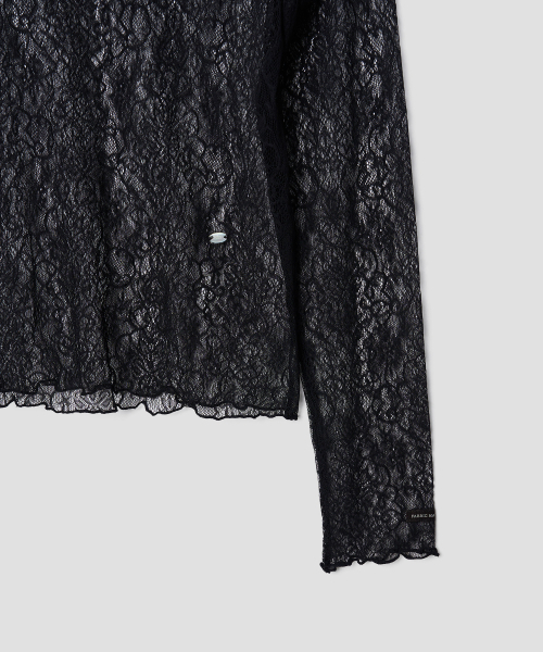 TTUDEMENT(トュードメント)の「HIGH NECK LACE SHEER TOP BLACK(Tシャツ/カットソー・レディース・その他・FREE)」の7枚目の写真
