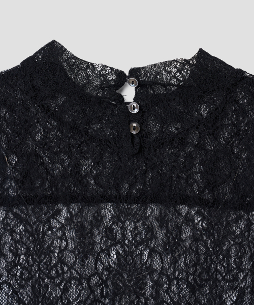 TTUDEMENT(トュードメント)の「HIGH NECK LACE SHEER TOP BLACK(Tシャツ/カットソー・レディース・その他・FREE)」の8枚目の写真