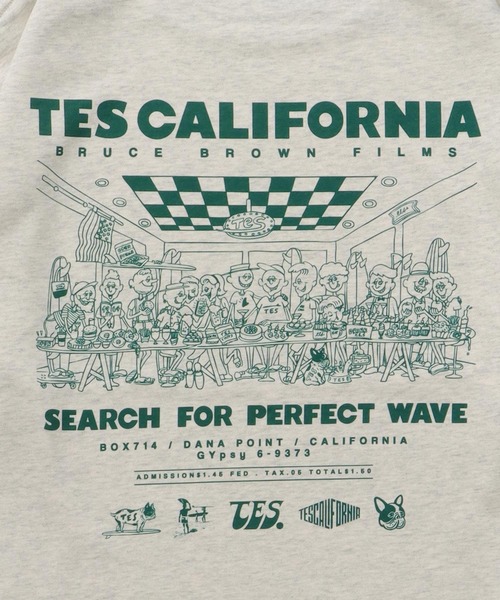 The Endless Summer（エンドレスサマー）の「【WEB / FLAG SHOP限定】TES CALIFORNIA DESIGN 裾ドローコード BIG SWEAT /オーバーサイズ・ビッグシルエット・クルーネック（スウェット・メンズ・グリーン/レッド/オレンジ/ブルー・LARGE/MEDIUM/FREE）」の9枚目の写真