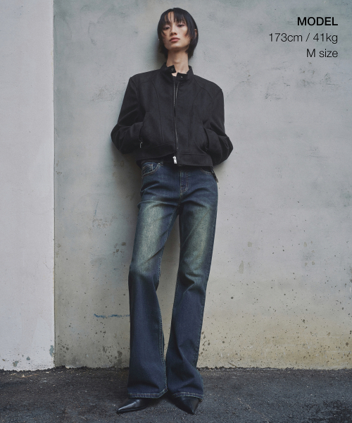 MUSINSA STANDARD WOMAN（ムシンサスタンダードウーマン）の「ウィメンズ シンセティックスエード レーサージャケット [ブラック]（ライダースジャケット・レディース・その他・LARGE/MEDIUM/SMALL/X-SMALL）」の2枚目の写真