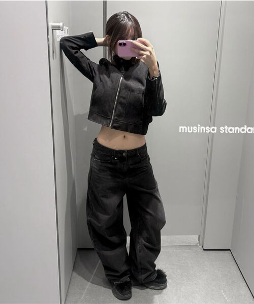 MUSINSA STANDARD WOMAN（ムシンサスタンダードウーマン）の「ウィメンズ シンセティックスエード レーサージャケット [ブラック]（ライダースジャケット・レディース・その他・LARGE/MEDIUM/SMALL/X-SMALL）」の21枚目の写真
