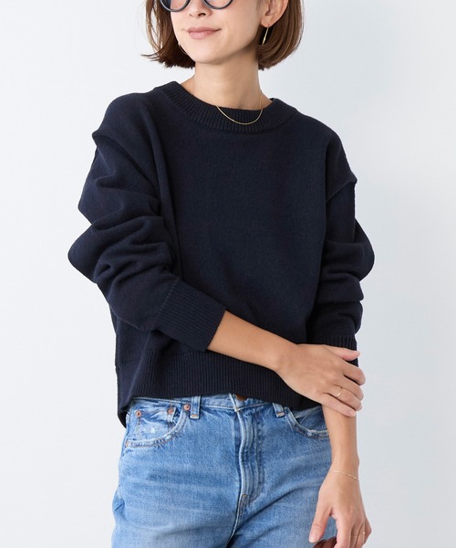 MICA&DEAL(マイカ&ディール)の「ミックスヤーンニットプルオーバー(ニット/セーター・レディース・ネイビー/ピンク/ブルー・FREE)」の2枚目の写真