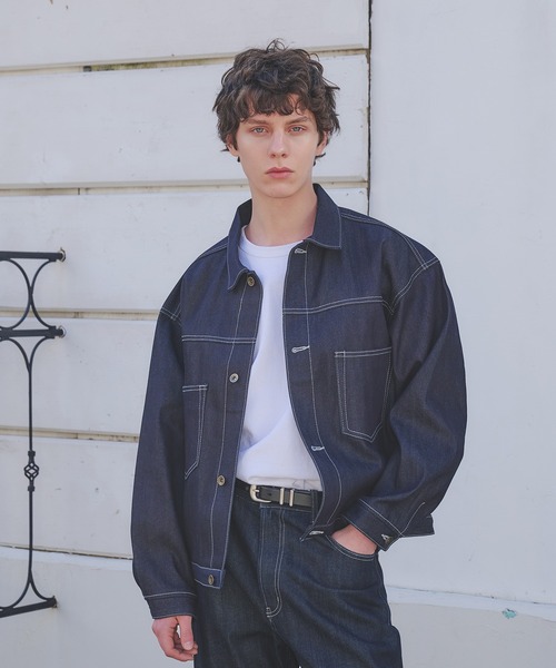 [週末限定セール] ベイクルーズ取扱　BONUM デニムジャケット セール】selveage denim work jacket / セルビッジデニムワーク
