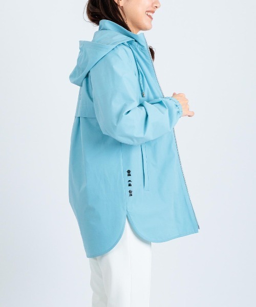 Picone CLUB（ピッコーネクラブ）の「UV撥水フード付ジップブルゾン（ブルゾン・レディース・ライトグレー/ライトブルー/ブラック・13号/11号/9号）」の6枚目の写真