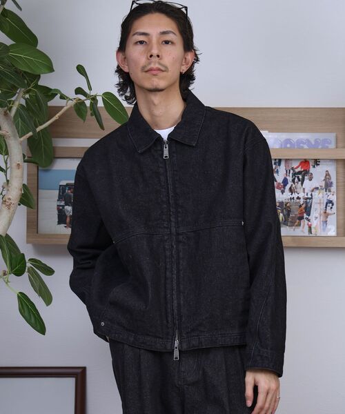 FFEIN(フェイン)の「【FFEIN(フェイン)】13oz袖切り替えスラブデニムJK / ダブルジップ リベット ライトアウター【セットアップ対応】(ブルゾン・メンズ・ベージュ/ブラック/ネイビー・SMALL/MEDIUM/LARGE)」の4枚目の写真