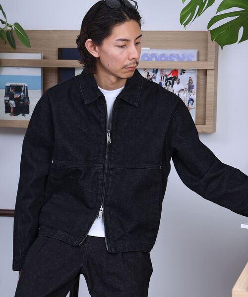 FFEIN(フェイン)の「【FFEIN(フェイン)】13oz袖切り替えスラブデニムJK / ダブルジップ リベット ライトアウター【セットアップ対応】(ブルゾン・メンズ・ベージュ/ブラック/ネイビー・SMALL/MEDIUM/LARGE)」の5枚目の写真