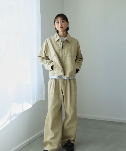 FFEIN(フェイン)の「【FFEIN(フェイン)】13oz袖切り替えスラブデニムJK / ダブルジップ リベット ライトアウター【セットアップ対応】(ブルゾン・メンズ・ベージュ/ブラック/ネイビー・SMALL/MEDIUM/LARGE)」の12枚目の写真