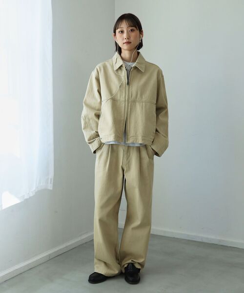 FFEIN(フェイン)の「【FFEIN(フェイン)】13oz袖切り替えスラブデニムJK / ダブルジップ リベット ライトアウター【セットアップ対応】(ブルゾン・メンズ・ベージュ/ブラック/ネイビー・SMALL/MEDIUM/LARGE)」の13枚目の写真