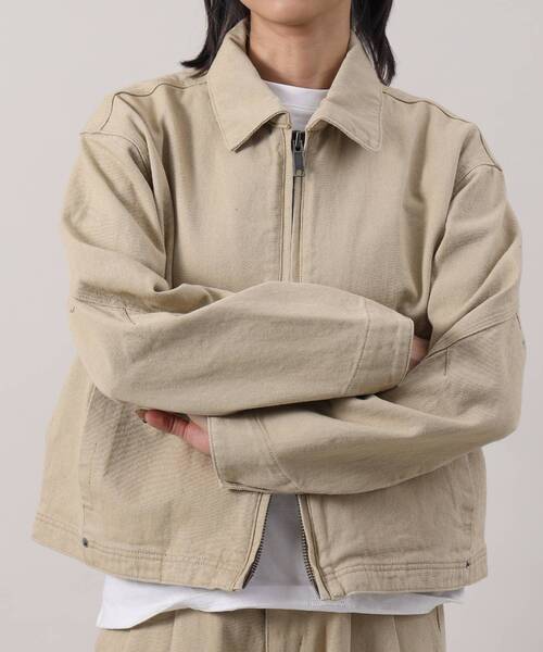 FFEIN(フェイン)の「【FFEIN(フェイン)】13oz袖切り替えデニムJK / ダブルジップ デニム スラブ リベット ライトアウター【セットアップ対応】(ブルゾン・メンズ・ベージュ/ブラック/ネイビー・SMALL/MEDIUM/LARGE)」の7枚目の写真