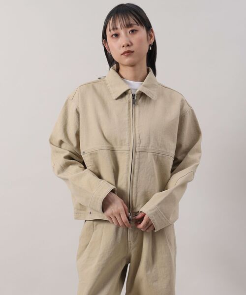 FFEIN(フェイン)の「【FFEIN(フェイン)】13oz袖切り替えデニムJK / ダブルジップ デニム スラブ リベット ライトアウター【セットアップ対応】(ブルゾン・メンズ・ベージュ/ブラック/ネイビー・SMALL/MEDIUM/LARGE)」の9枚目の写真