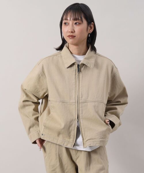 FFEIN(フェイン)の「【FFEIN(フェイン)】13oz袖切り替えデニムJK / ダブルジップ デニム スラブ リベット ライトアウター【セットアップ対応】(ブルゾン・メンズ・ベージュ/ブラック/ネイビー・SMALL/MEDIUM/LARGE)」の11枚目の写真