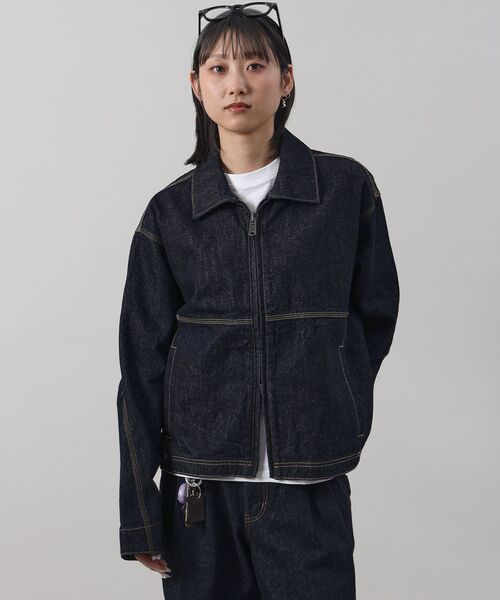FFEIN(フェイン)の「【FFEIN(フェイン)】13oz袖切り替えデニムJK / ダブルジップ デニム スラブ リベット ライトアウター【セットアップ対応】(ブルゾン・メンズ・ベージュ/ブラック/ネイビー・SMALL/MEDIUM/LARGE)」の17枚目の写真