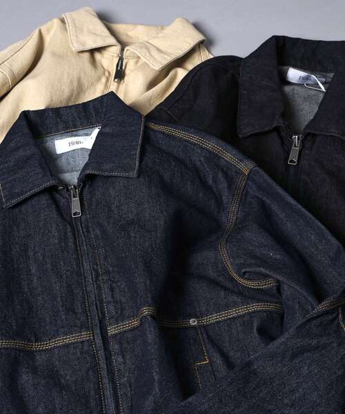 FFEIN(フェイン)の「【FFEIN(フェイン)】13oz袖切り替えデニムJK / ダブルジップ デニム スラブ リベット ライトアウター【セットアップ対応】(ブルゾン・メンズ・ベージュ/ブラック/ネイビー・SMALL/MEDIUM/LARGE)」の21枚目の写真