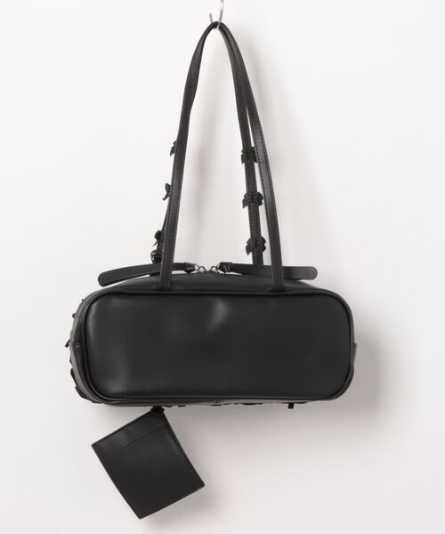 セール】【カードケース付き】リボン＆ギャザー フェイクレザー